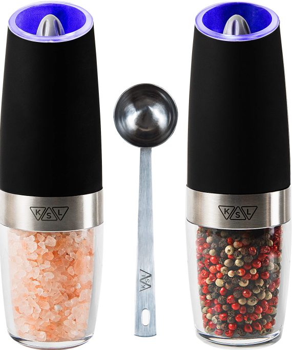 KSL Gravity Electrical Salt and Pepper Grinder Set: Effortless Seasoning Solution