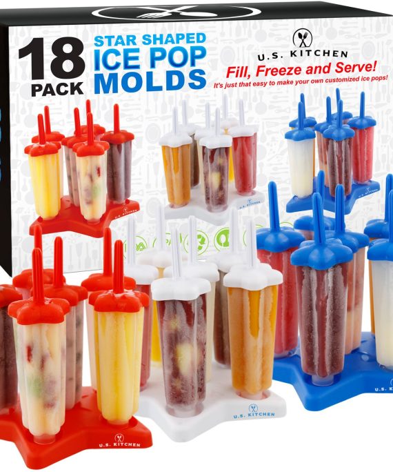 Jumbo Set of 18 Star Shaped Ice Pop Molds