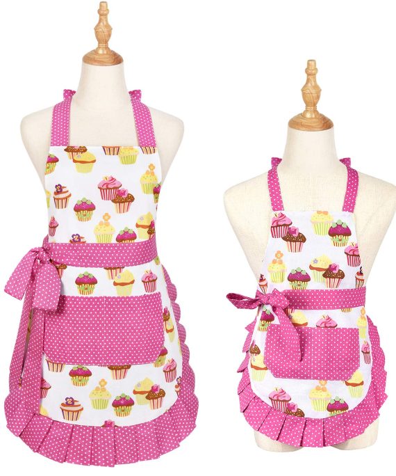 2 Pack 100% Cotton Parent and Child Aprons