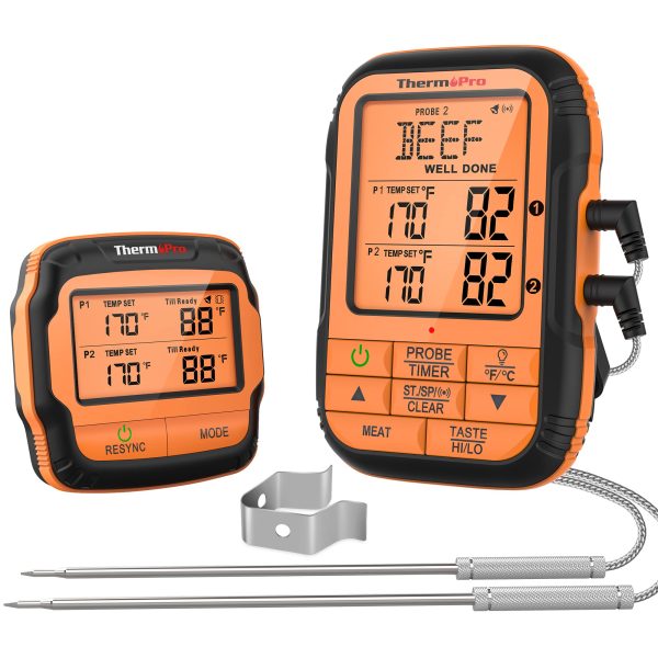 ThermoPro Meat Thermometer Wireless TP28 with Dual BBQ Probe