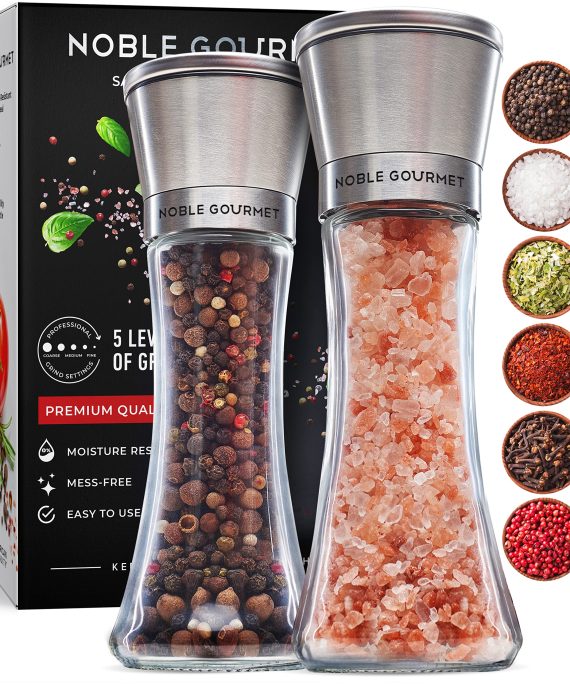 Set Salt and Pepper Grinder Pink Himalayan & Sea Salt