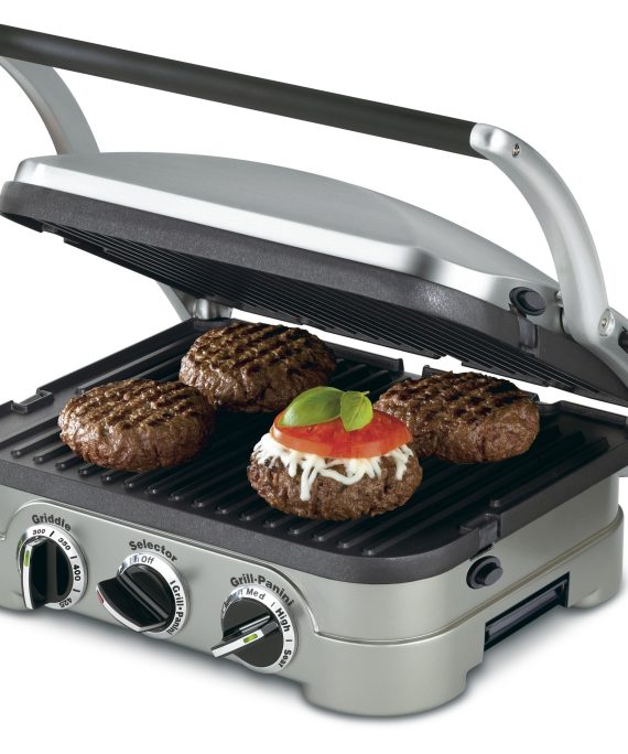 Cuisinart Griddler, Silver, Black Dials