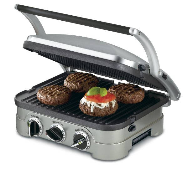 Cuisinart Griddler, Silver, Black Dials