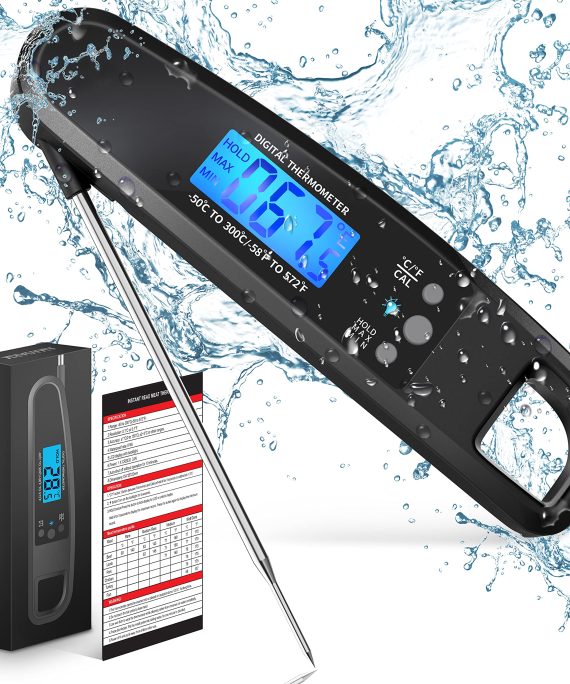 POWLAKENXS Instant Read Meat Thermometer for Kitchen Cooking