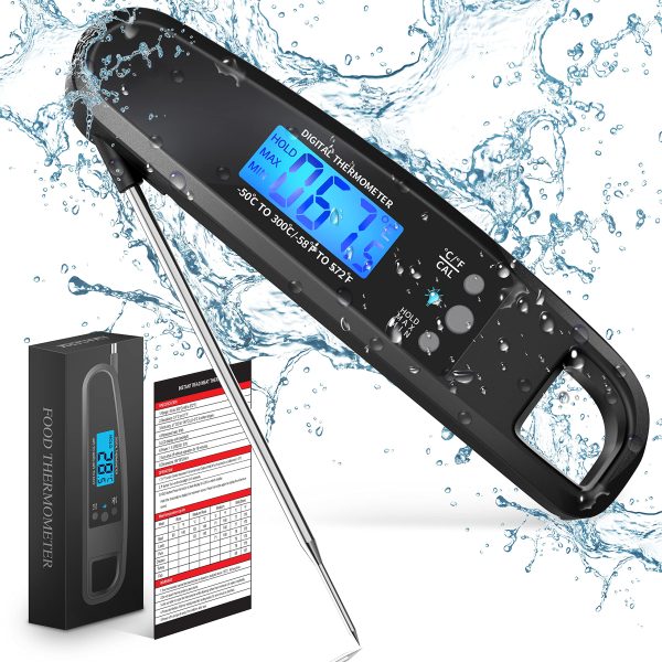 POWLAKENXS Instant Read Meat Thermometer for Kitchen Cooking