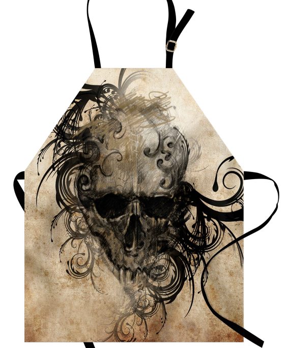 Handmade Image of a Skull Tribal Floral Like Designs Around Print