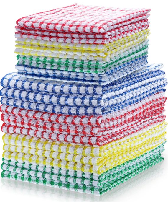 Moukeren 24 Pieces Kitchen Towels and Dishcloths Set