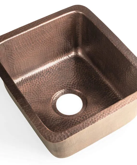 Hand Hammered Highball Bar Prep/Kitchen Sink (17 inches)