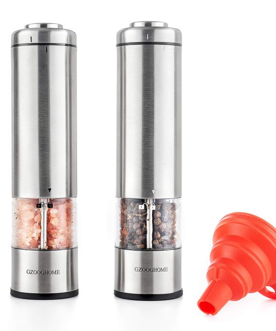 Electrical Salt and Pepper Grinder Set with LED Lights and Adjustable Coarseness