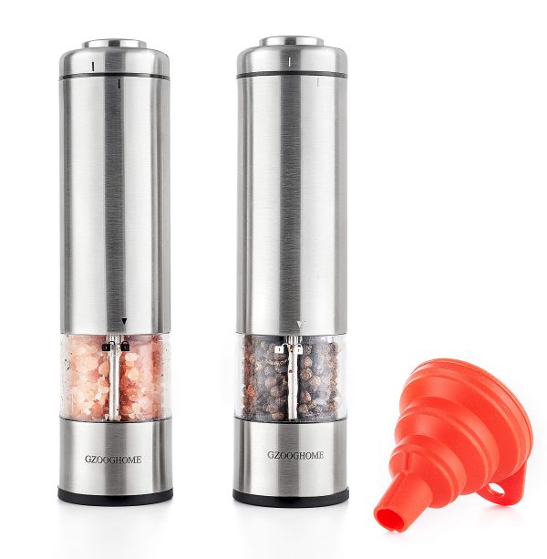 Electrical Salt and Pepper Grinder Set with LED Lights and Adjustable Coarseness