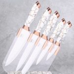 Awesome 6pcs Chef Knife Set White with base